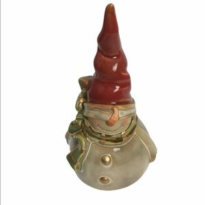 Christmas/Holiday Snowman ceramic bell figurine.